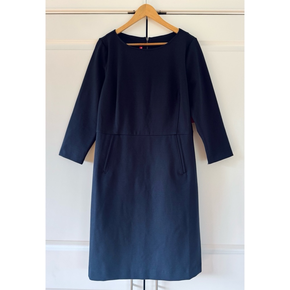 Spanx perfect shift dress navy ponte knit 3/4 sleeve career classic size XL